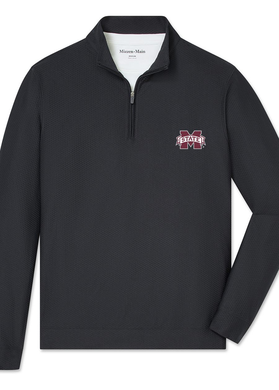 Mizzen+Main Mississippi State Easton Quarter Zip - Black - Gabrielle's Biloxi