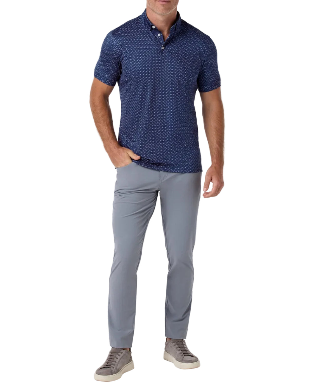 Mizzen+Main Versa SS Polo - Midnight Navy Dobby Dot