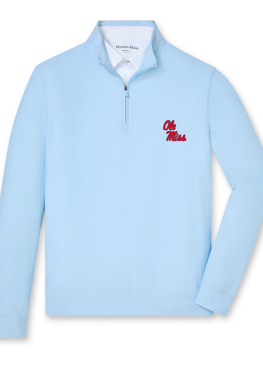 Mizzen+Main Ole Miss Easton Quarter Zip - Cloud Blue - Gabrielle's Biloxi