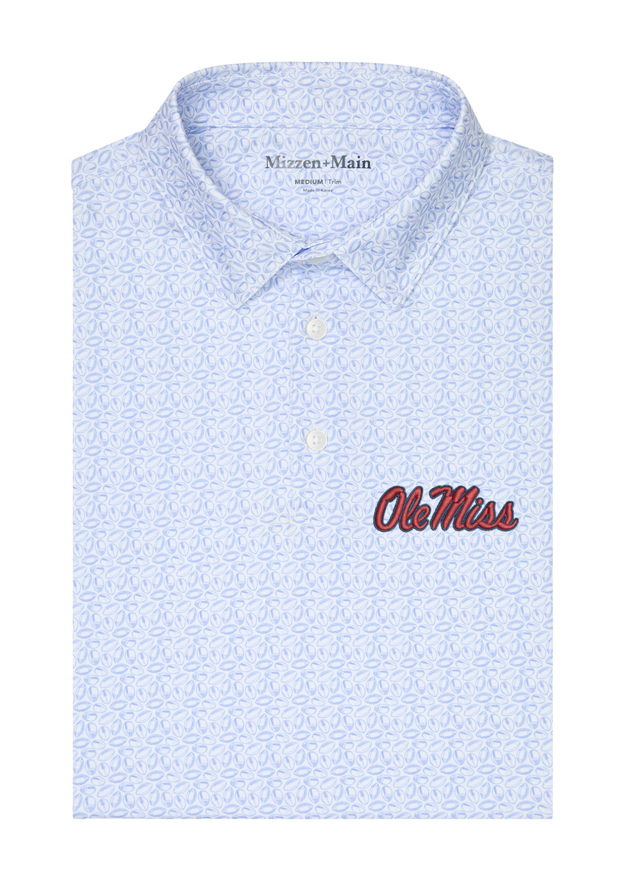 Mizzen+Main Ole Miss Versa SS Polo - White First Down - Gabrielle's Biloxi