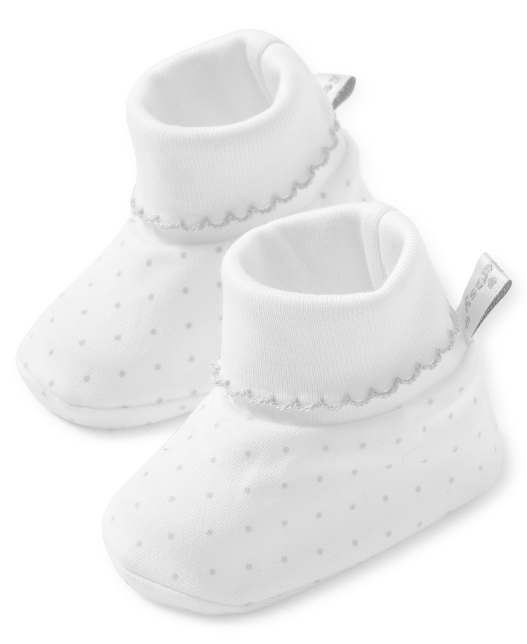 Kissy Kissy New Kissy Dots Print Booties - White/Silver - Gabrielle's Biloxi