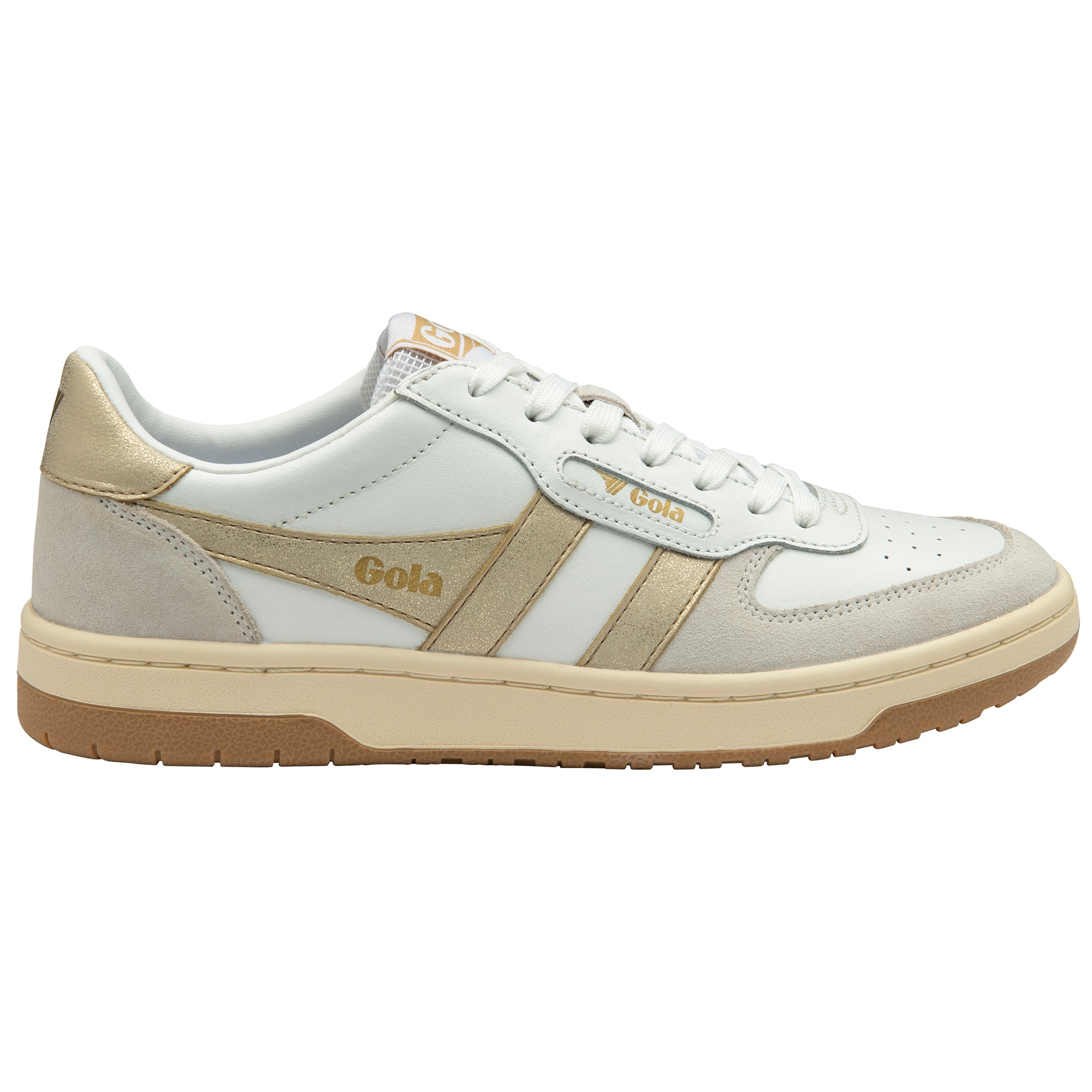 Gola Women's Hawk Sneakers - White/Gold - Gabrielle's Biloxi