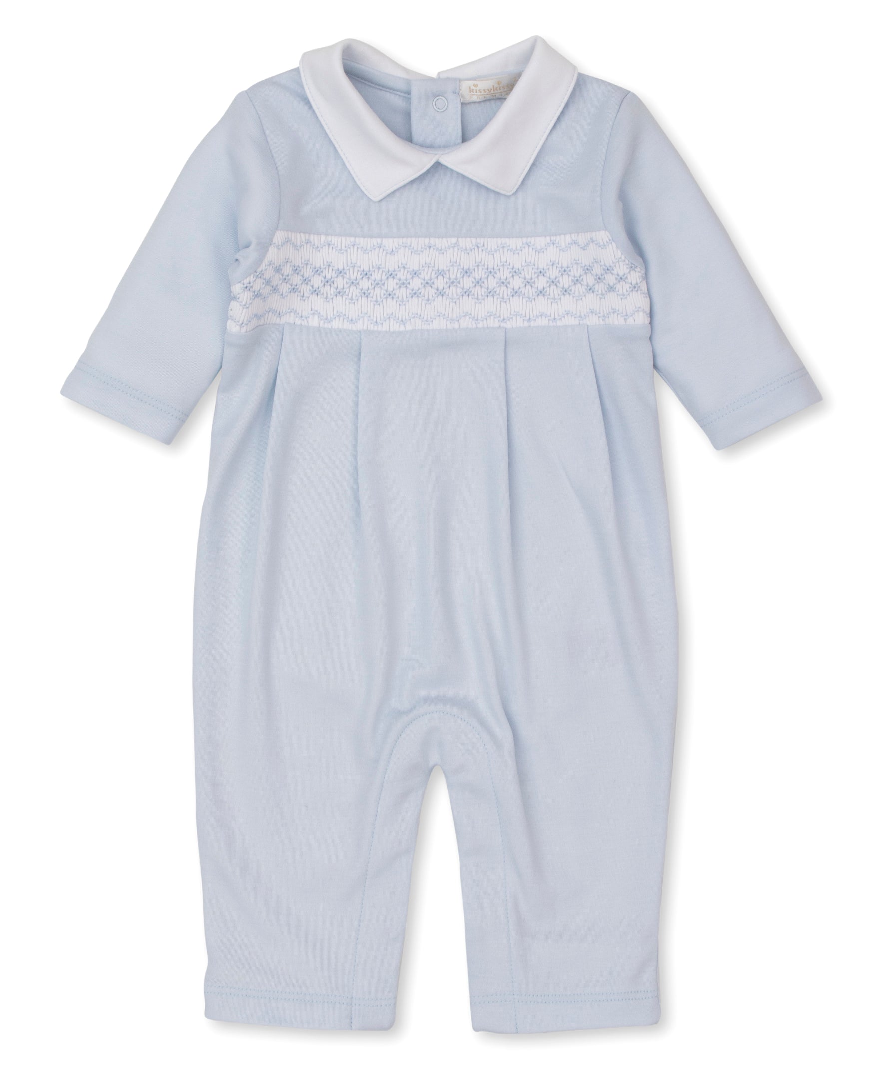 Kissy Kissy Playsuit with Hand Smocking - Light Blue - Gabrielle's Biloxi