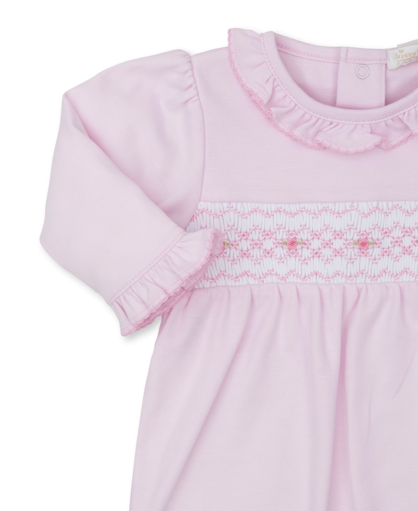Kissy Kissy Playsuit with Hand Smocking - Pink - Gabrielle's Biloxi