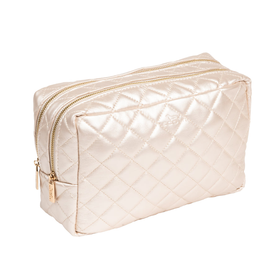 Scout Two-Way Toiletry Bag - Champagne Quilted - Gabrielle's Biloxi