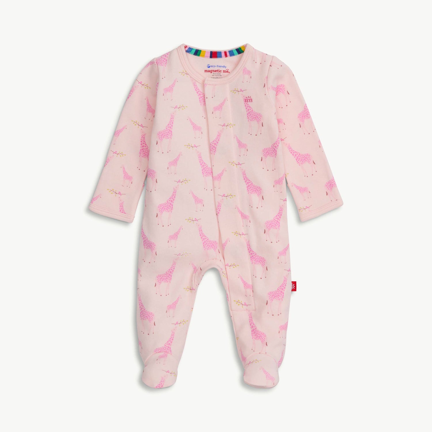 Magnetic Me Pink Jolie Giraffe Organic Cotton Footie