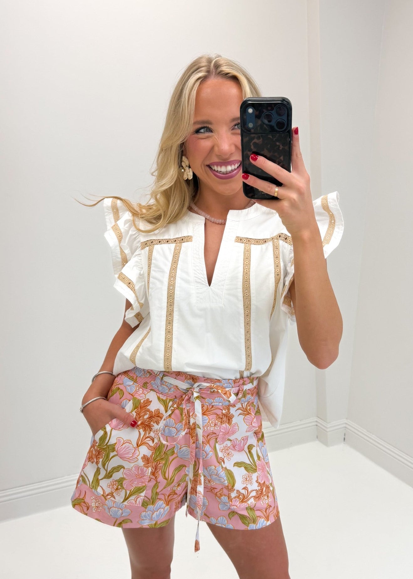 Flutter Sleeve Blouse - Off White