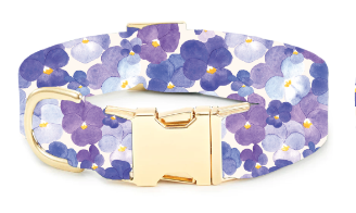 Pressed Pansies Spring Dog Collar - Gabrielle's Biloxi