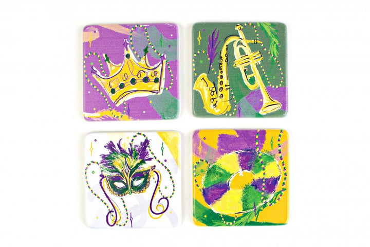 Coaster Set – Mardi Gras Mask - Gabrielle's Biloxi