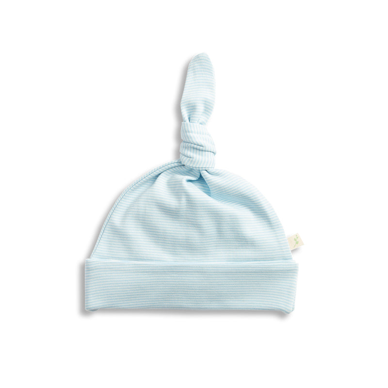 Tiny Twig Knotted Beanie Cool Blue Stripes - Gabrielle&