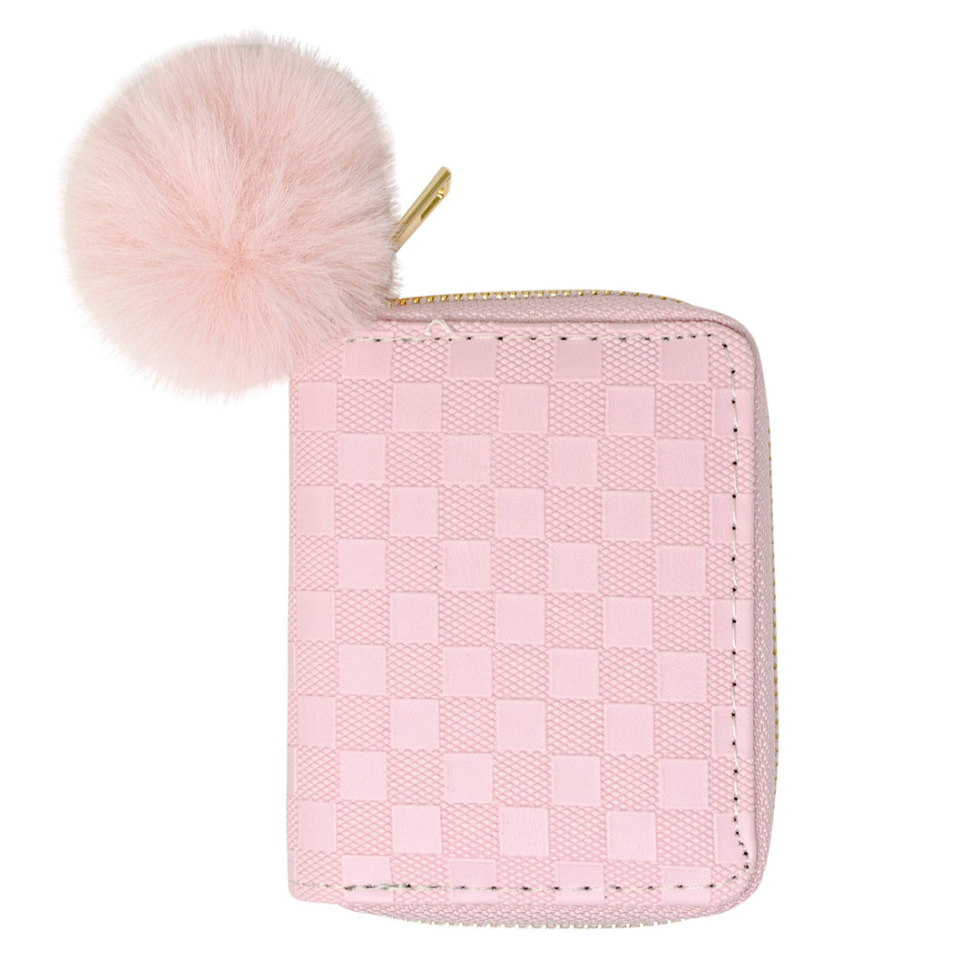 Kids Checker Canvas Wallet - Light Pink - Gabrielle's Biloxi