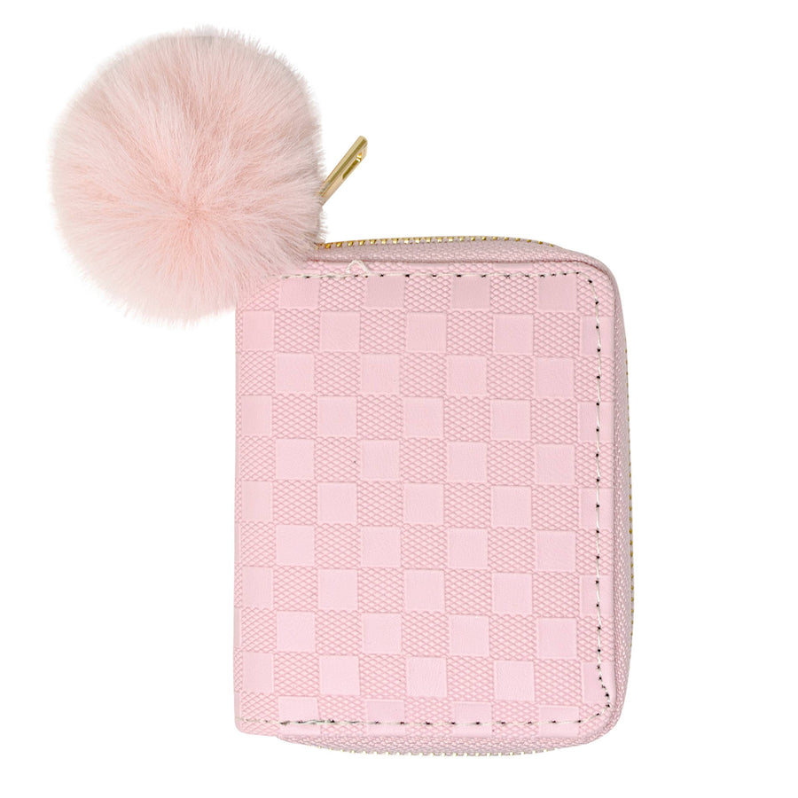 Kids Checker Canvas Wallet - Light Pink - Gabrielle's Biloxi