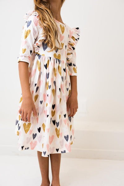 Pink I Heart You Ruffle Twirl Dress - Gabrielle's Biloxi