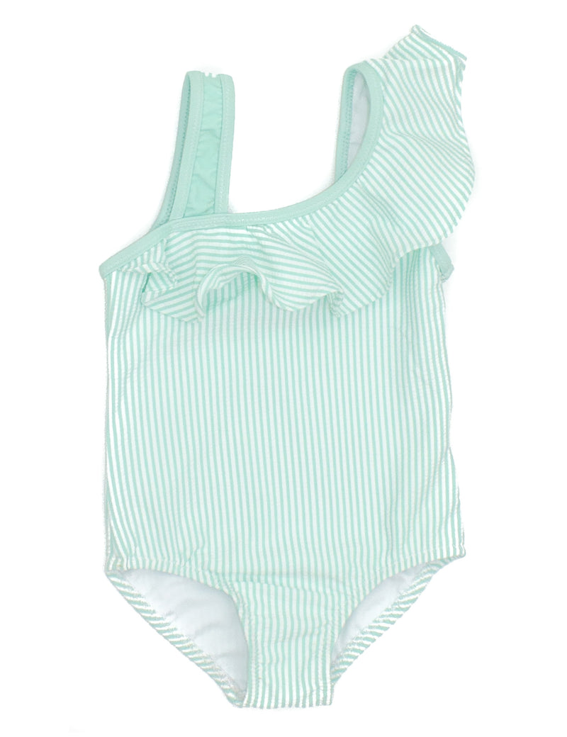 Properly Tied Girls Ally Seersucker Swimsuit - Seafoam - Gabrielle's Biloxi