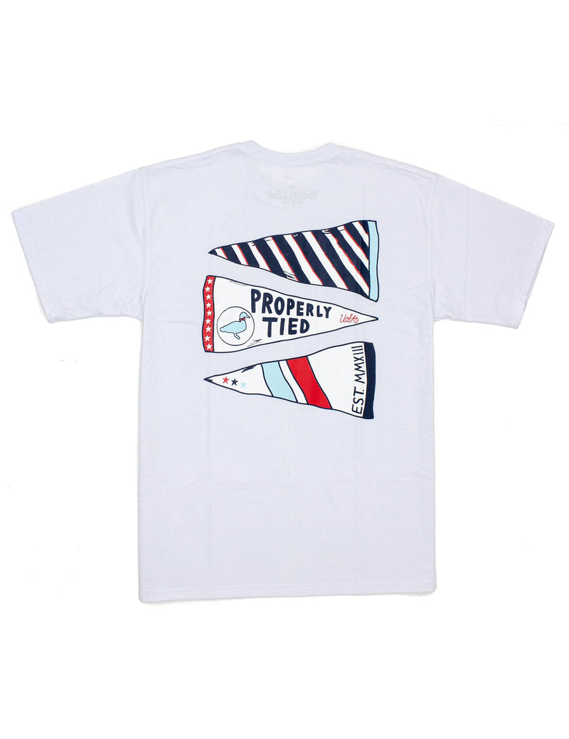 Properly Tied Boys Americana Pennant SS Tee - White - Gabrielle&