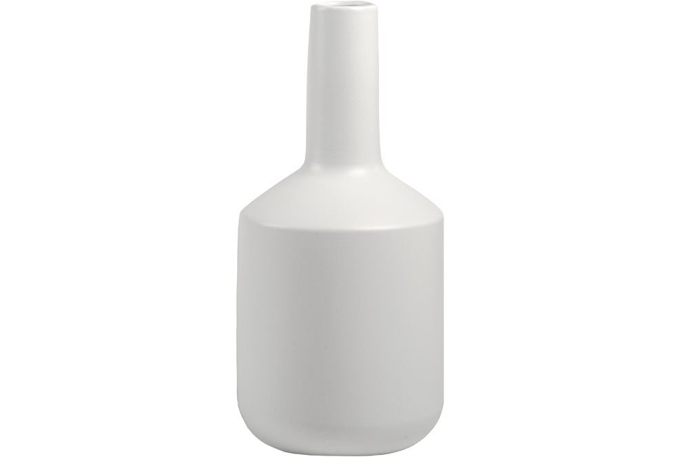 Porcelain Long Neck Bottle Vase w/ Tapered Bottom White - Gabrielle's Biloxi