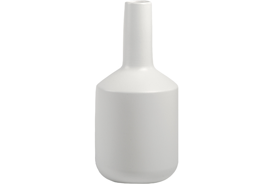 Porcelain Long Neck Bottle Vase w/ Tapered Bottom White - Gabrielle's Biloxi