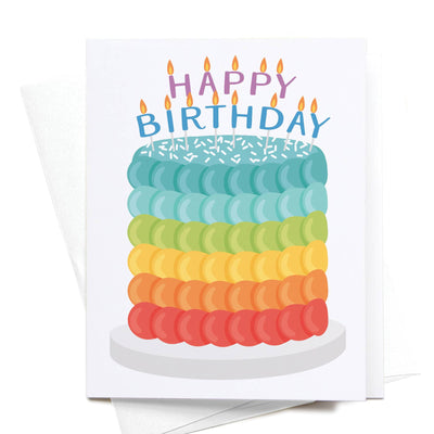 Happy Birthday Rainbow Cake Greeting Card - Gabrielle's Biloxi