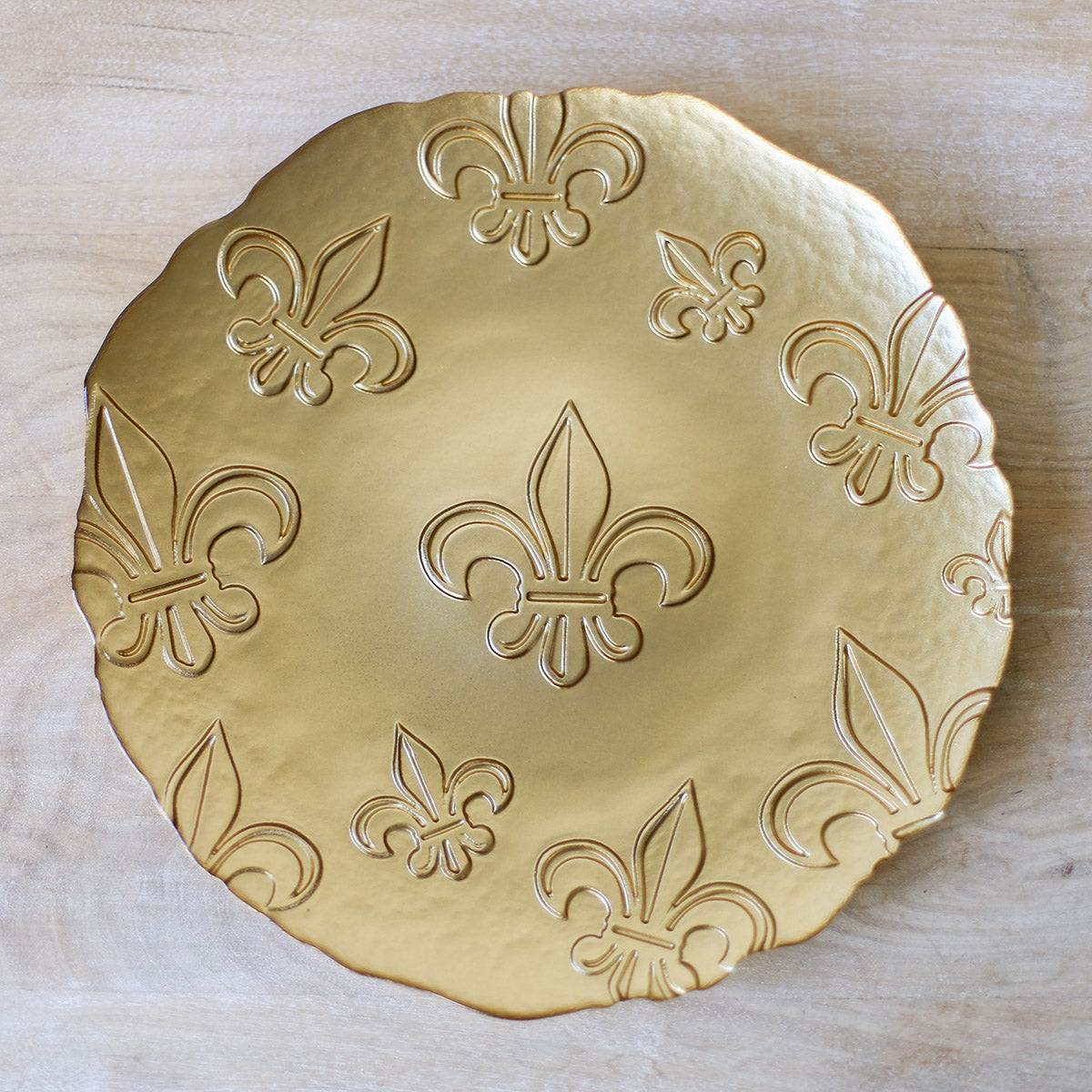 Fleur de Lis Glass Platter Gold - Gabrielle's Biloxi
