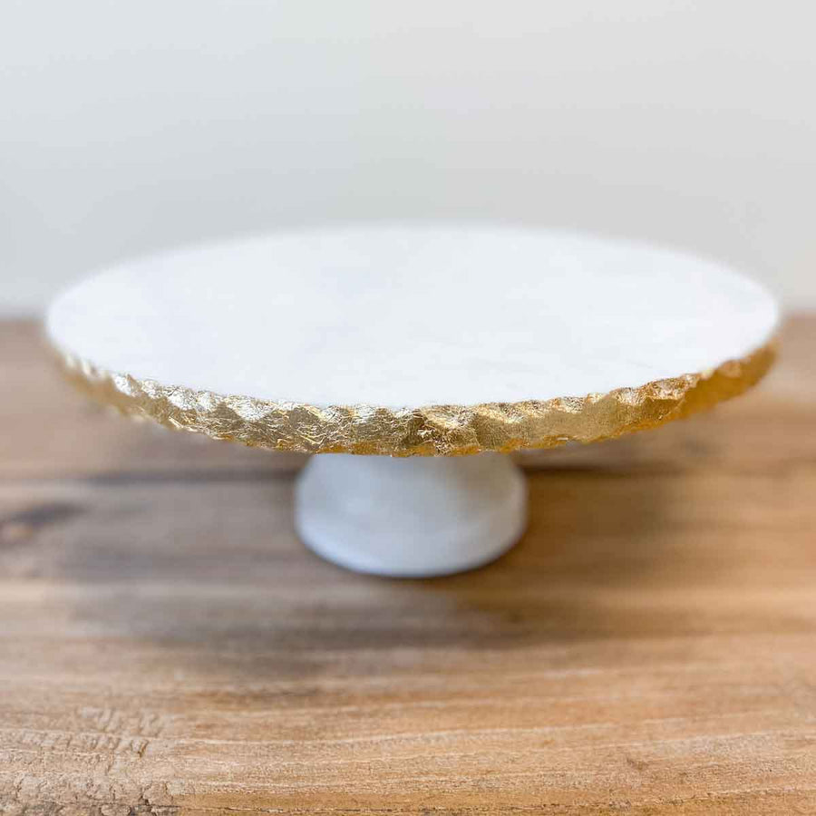 Strasbourg Marble Cake Stand - Gold - Gabrielle's Biloxi