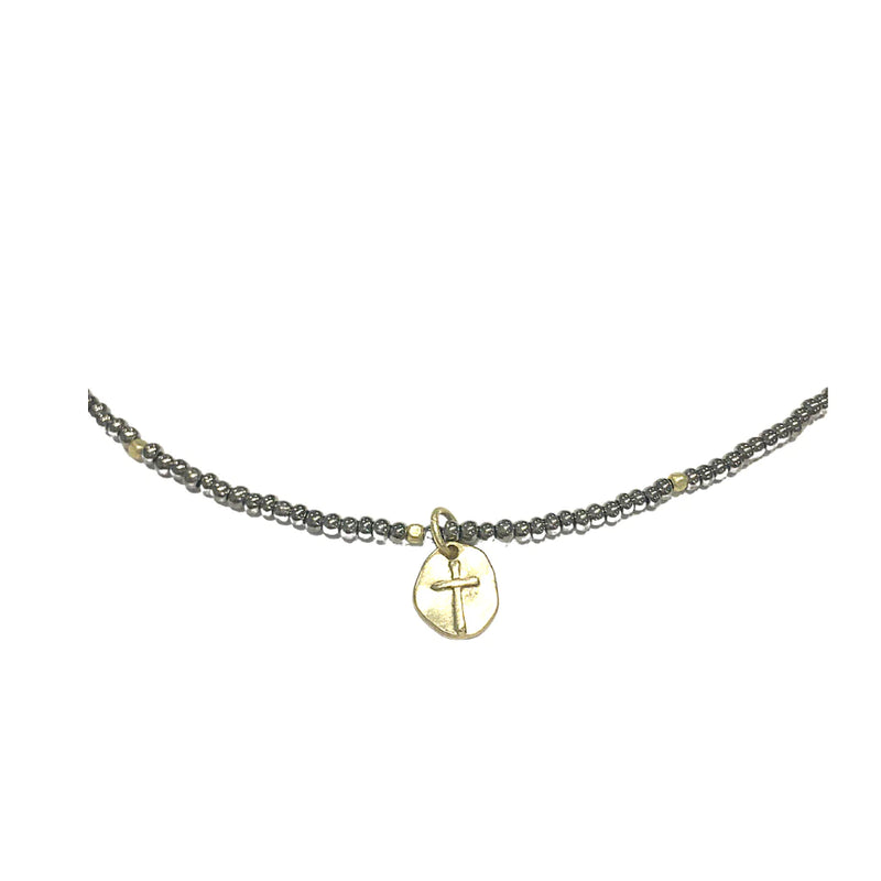 Hope Cross Necklace in Minimalist Bronze - Gabrielle&
