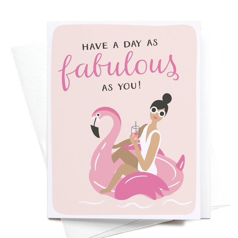 Fabulous Flamingo Floatie Greeting Card - Gabrielle&