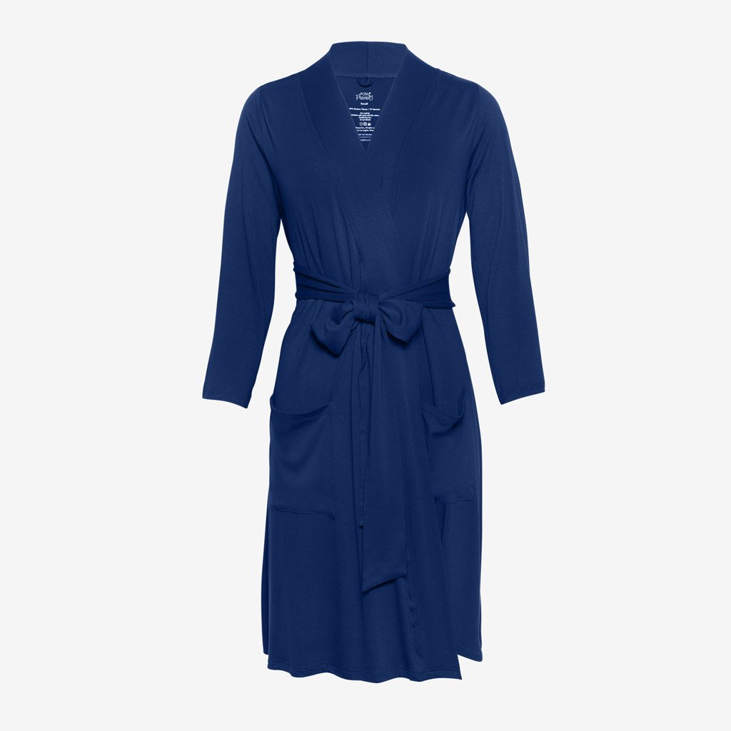 Posh Peanut Solid Color Sailor Blue Mommy Robe Navy - Gabrielle's Biloxi