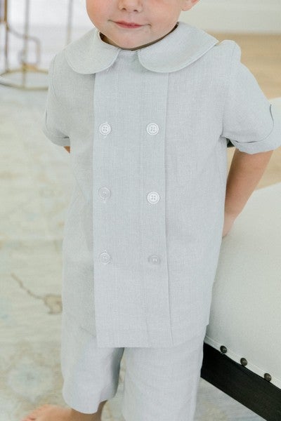 Bailey Boys Dressy Short Set - Oxford Linen - Gabrielle's Biloxi