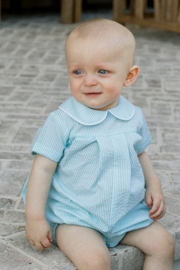 Bailey Boys Dressy Bubble Short - Palm Seersucker - Gabrielle's Biloxi