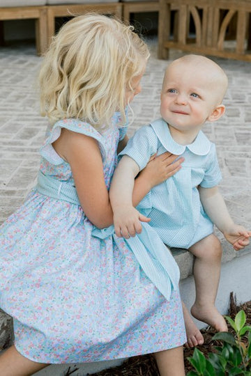 Bailey Boys Dressy Bubble Short - Palm Seersucker - Gabrielle's Biloxi