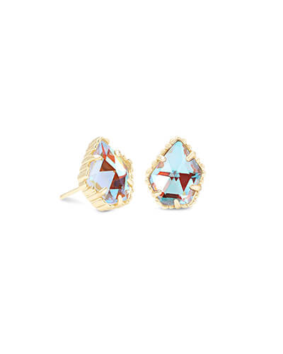Kendra Scott Tessa Gold Stud Earrings Dichroic Glass - Gabrielle&