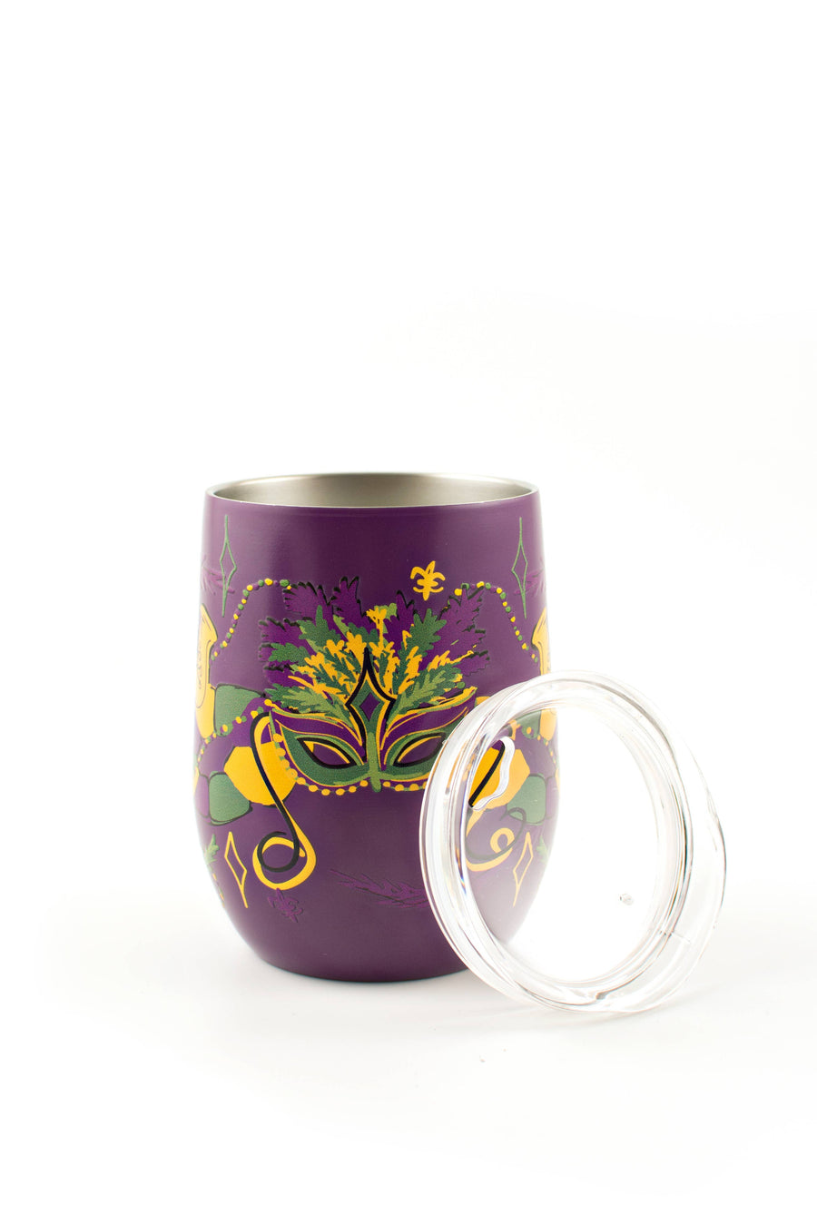 Wine Tumbler – Mardi Gras Mask - Gabrielle's Biloxi