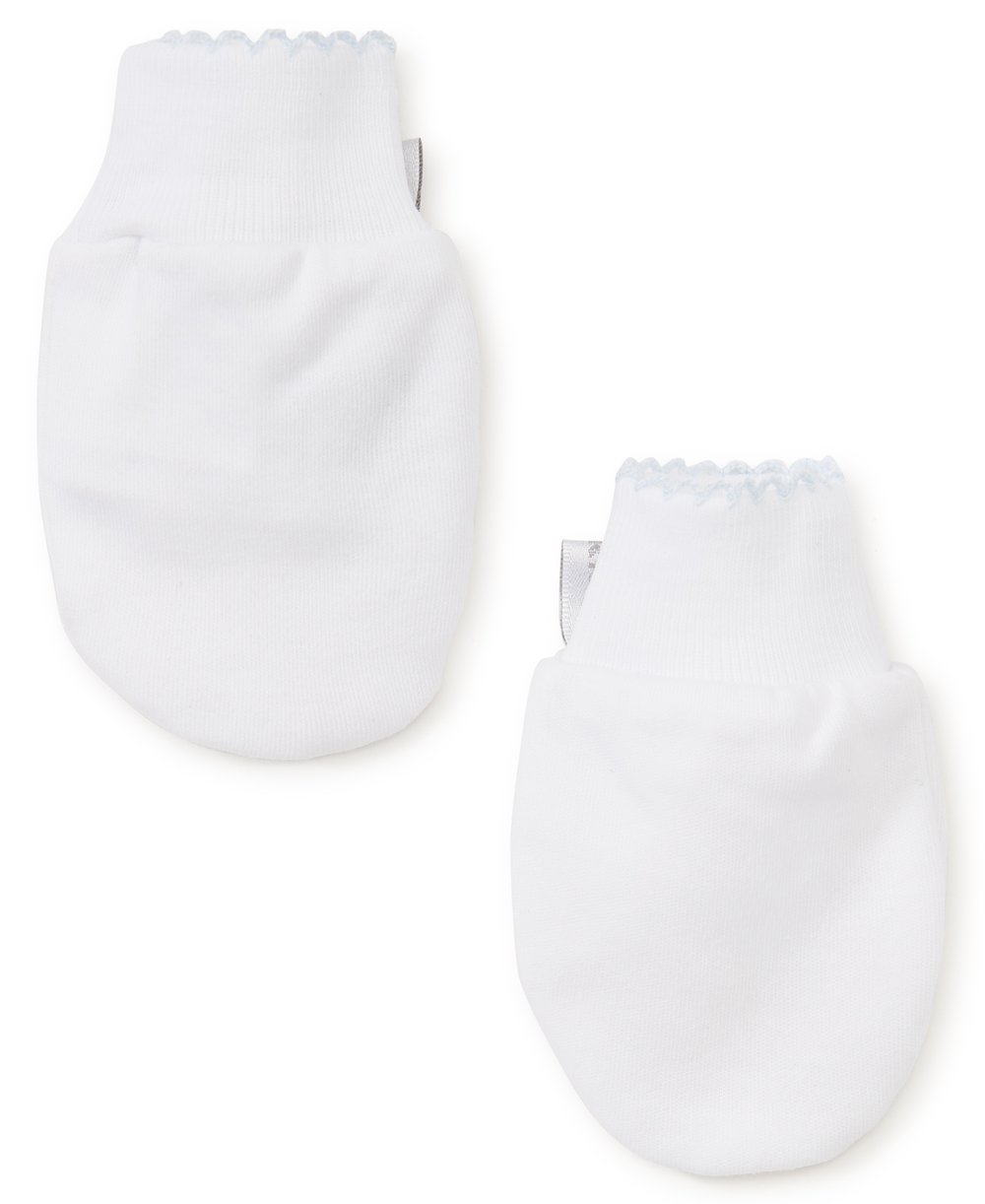 Kissy Kissy Basics Mittens - White / Light Blue - Gabrielle's Biloxi