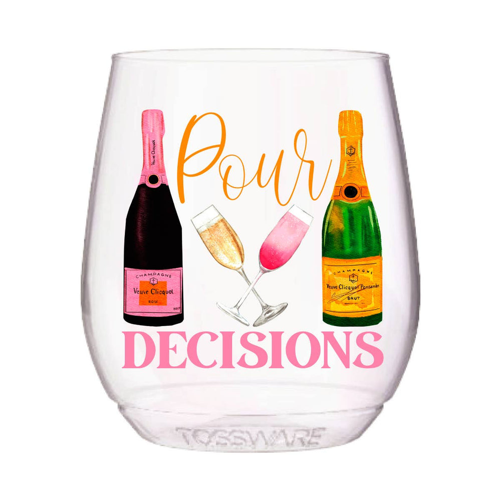 Pour Decisions 14oz Stemless Wine Tossware - Gabrielle's Biloxi