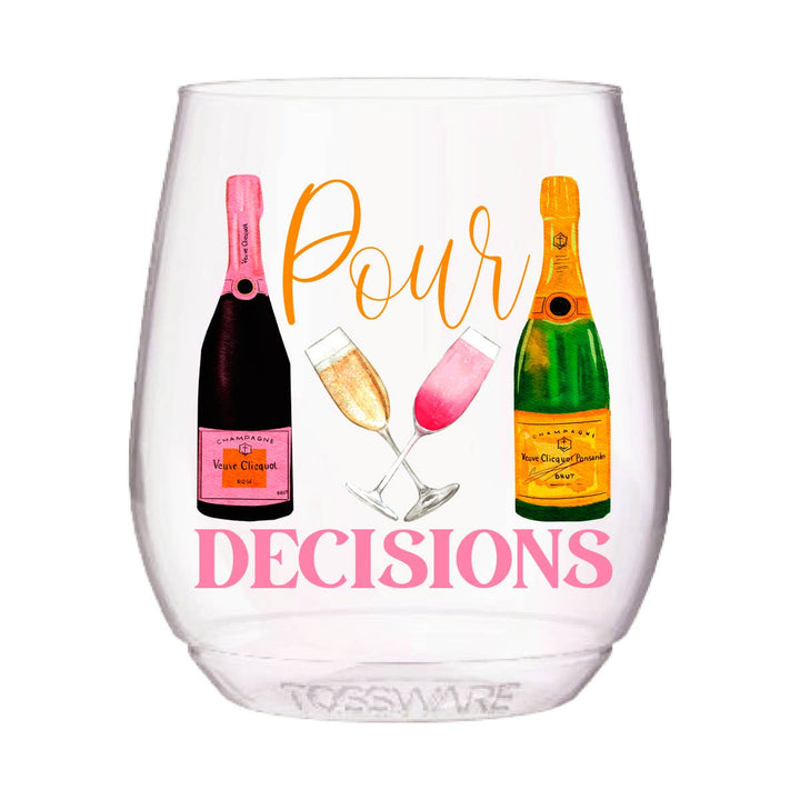 Pour Decisions 14oz Stemless Wine Tossware - Gabrielle's Biloxi