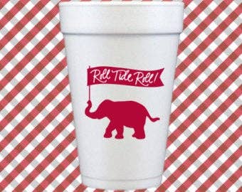 Elephant Roll Tide Foam Cups - Gabrielle's Biloxi