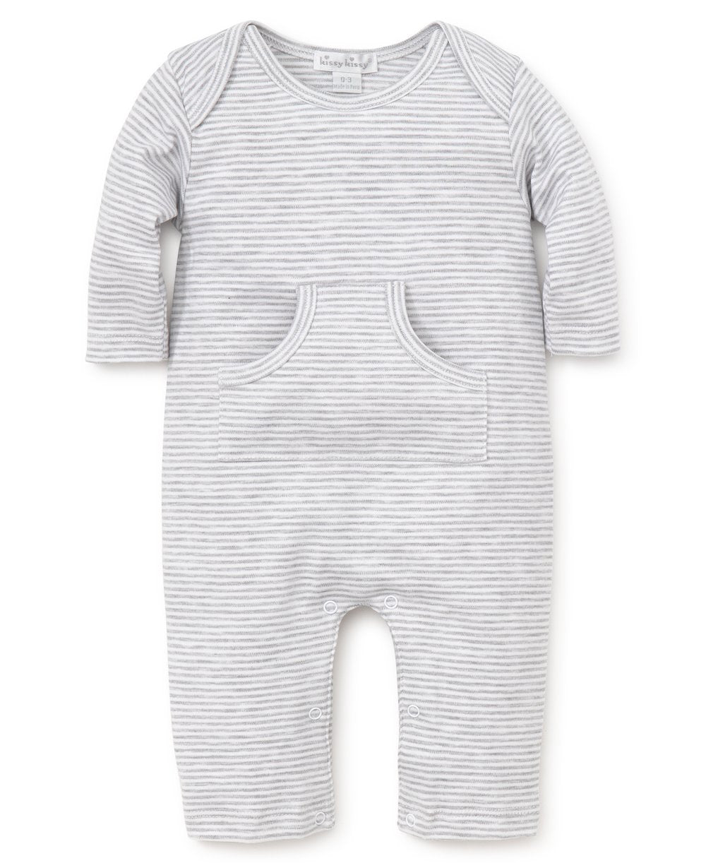 Kissy Kissy Essentials Stripe Playsuit - Grey - Gabrielle's Biloxi