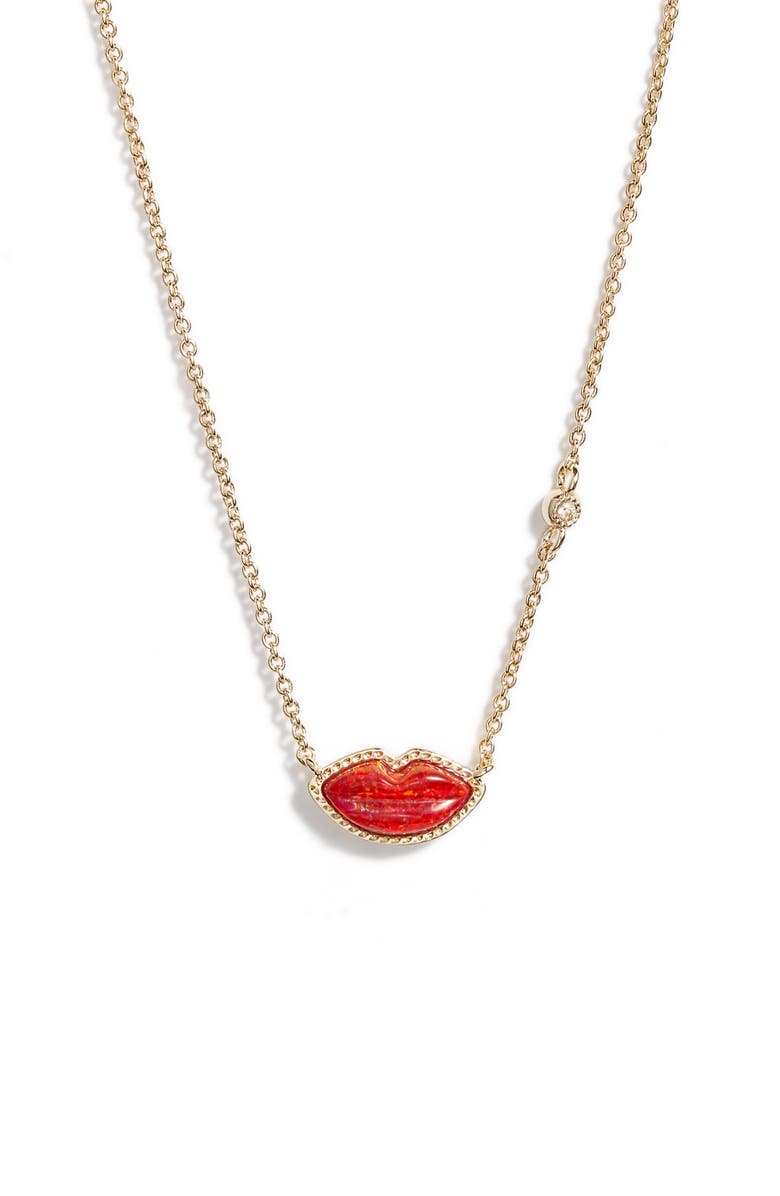 Kendra Scott Lips Pendant Necklace - Red Kyocera Opal - Gabrielle's Biloxi