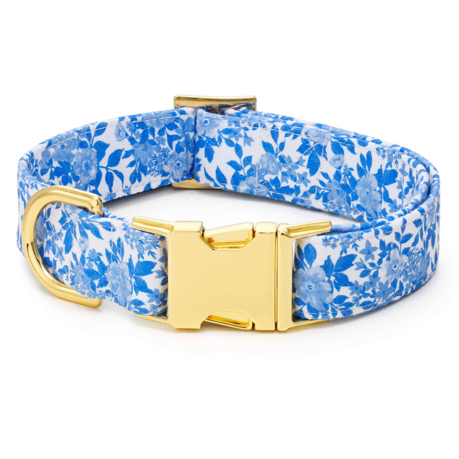 Blue Roses Spring Dog Collar - Gabrielle's Biloxi