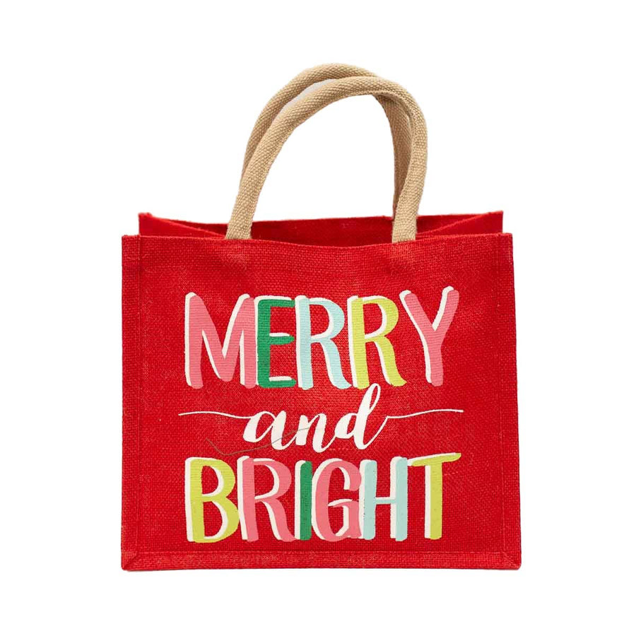 Merry & Bright Gift Tote   Red/Multi 12x10x8 - Gabrielle's Biloxi