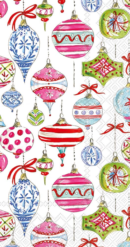 Paper Guest Towels - Merry Vintage Ornaments Christmas - Gabrielle's Biloxi
