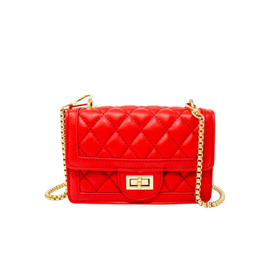 Classic Quilted Large Flap Handbag - Red - Gabrielle's Biloxi