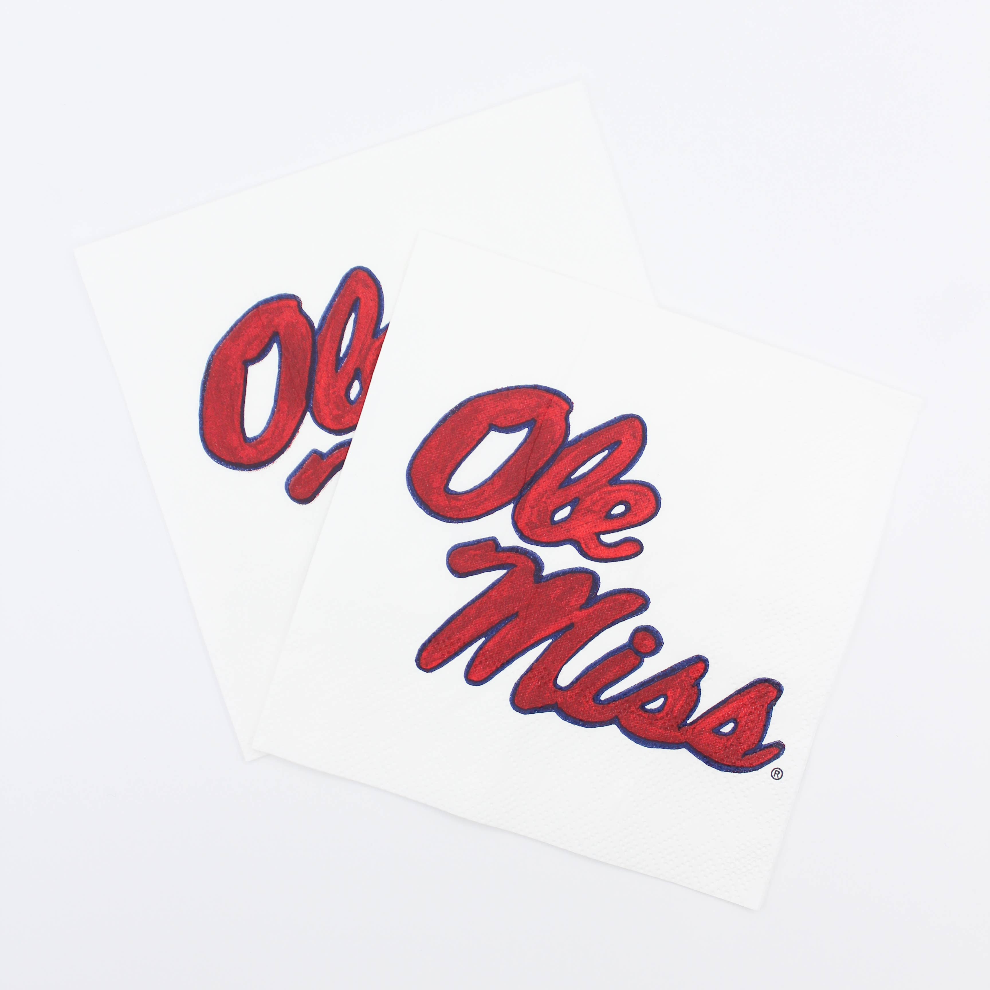 Ole Miss Logo Napkin Set - Gabrielle's Biloxi