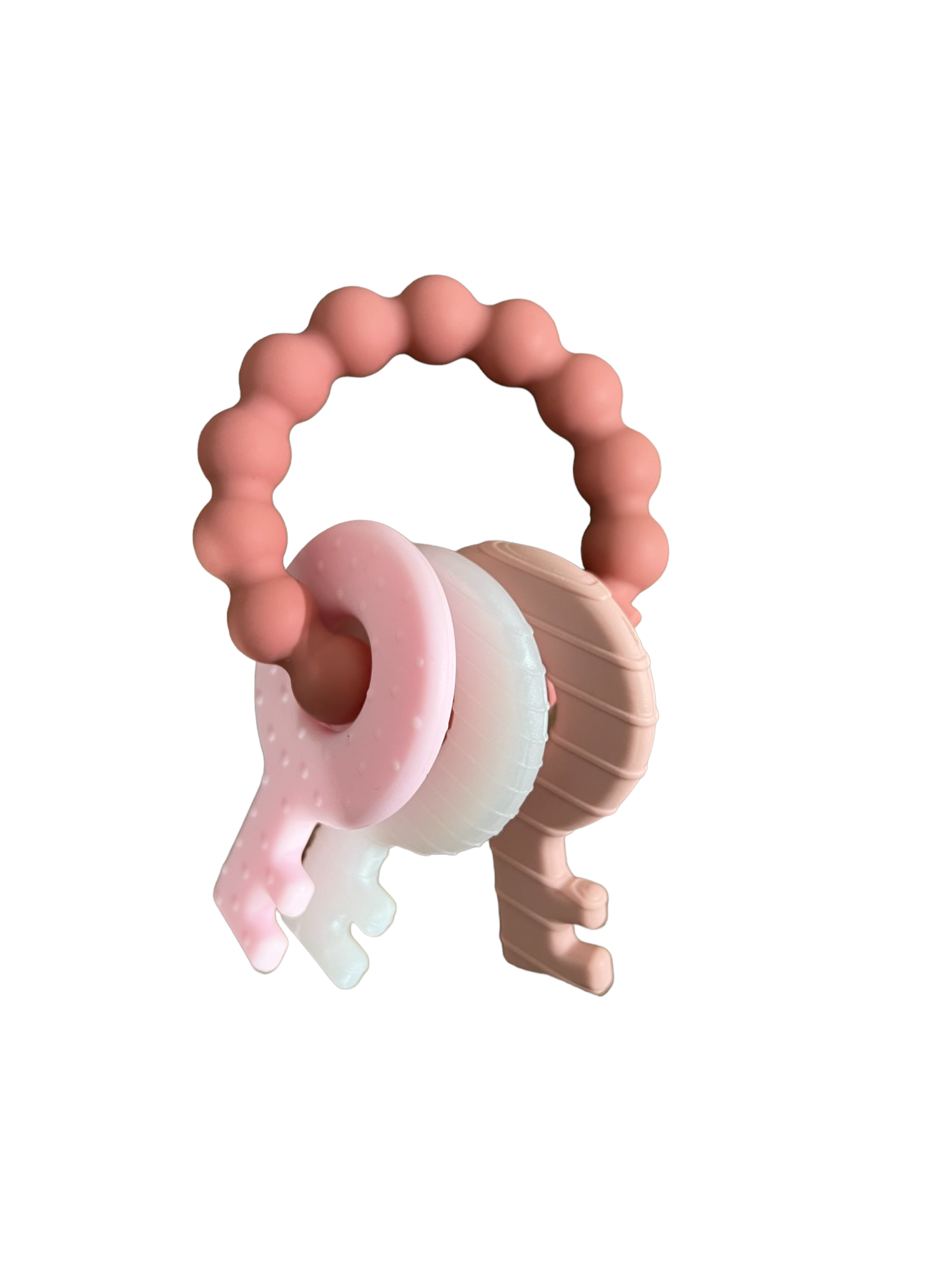 Key Teether Rattle - Baby's Breath Pink - Gabrielle's Biloxi