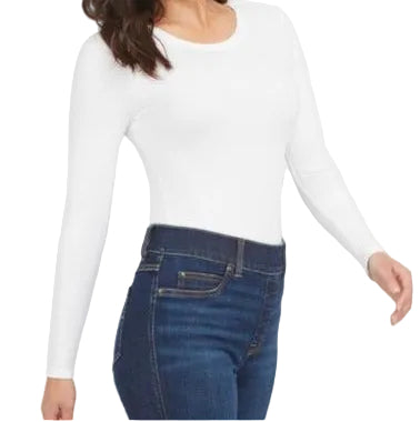 Spanx Scoop Neck L/S Bodysuit - White - Gabrielle's Biloxi