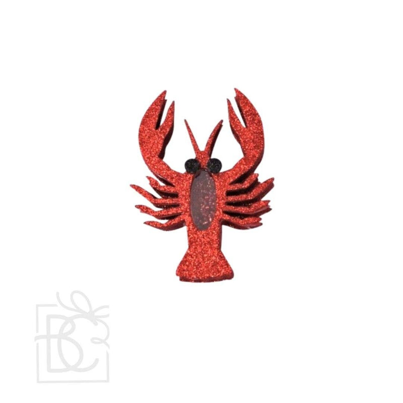 2.25" GLITTER CRAWFISH ON PINCH CLIP - Gabrielle&