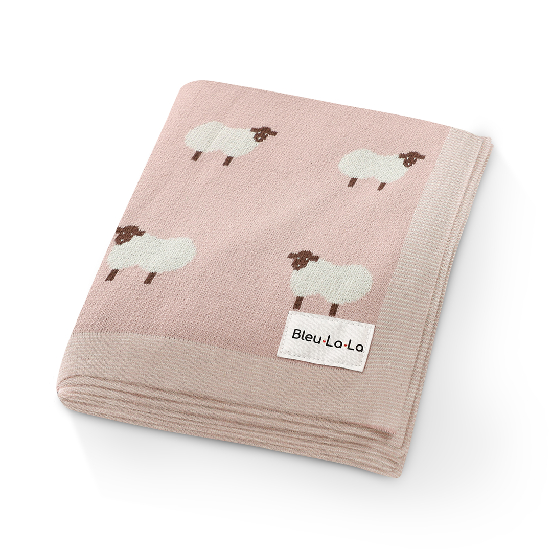 100% Luxury Cotton Swaddle Receiving Baby Blanket - Sheep - Gabrielle's Biloxi