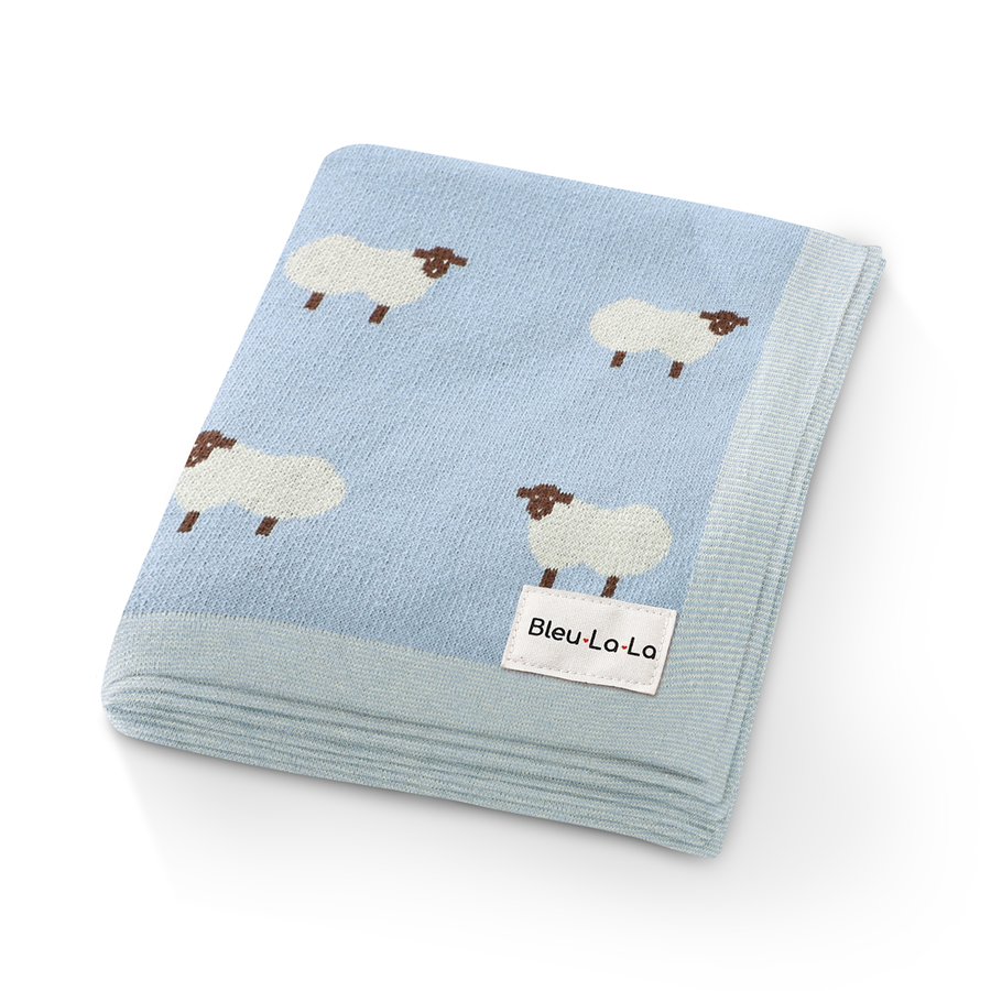 100% Luxury Cotton Swaddle Receiving Baby Blanket - Sheep - Gabrielle's Biloxi