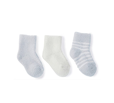 Barefoot Dreams CozyChic  Lite Infant Sock Set 3 Pack  Blue - Gabrielle's Biloxi