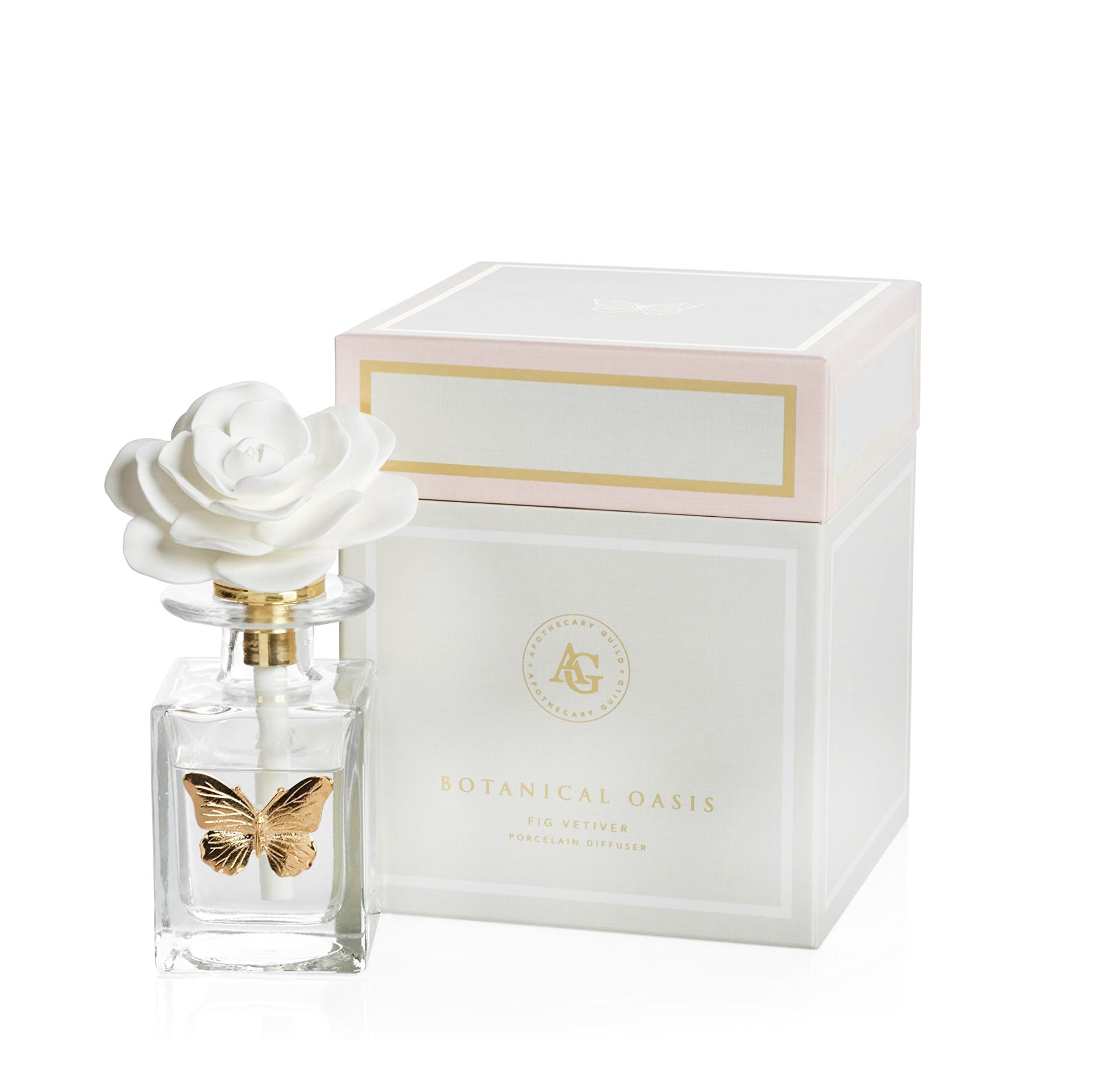 Botanical Oasis Porcelain Diffuser Fig Vetiver Butterfly - Gabrielle's Biloxi